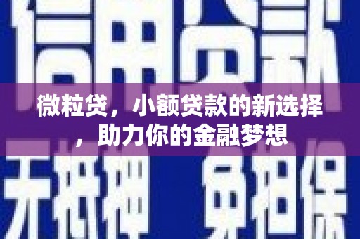 霞山微粒贷，小额贷款的新选择，助力你的金融梦想
