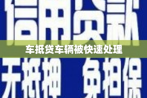 庆元车抵贷车辆被快速处理