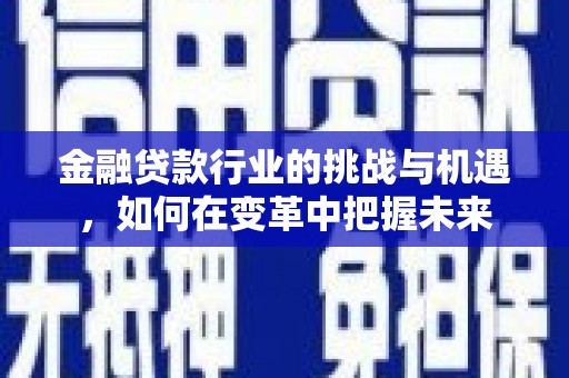 梧栖金融贷款行业的挑战与机遇，如何在变革中把握未来