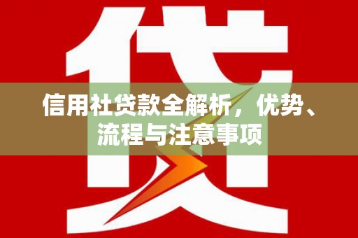 蒙自信用社贷款全解析，优势、流程与注意事项