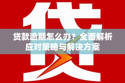 镇海贷款逾期怎么办？全面解析应对策略与解决方案