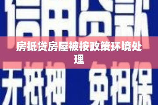 温州房抵贷房屋被按政策环境处理