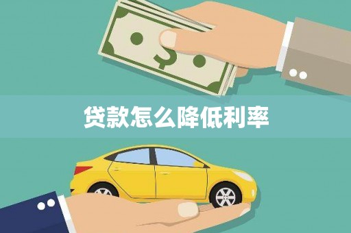 公安贷款怎么降低利率