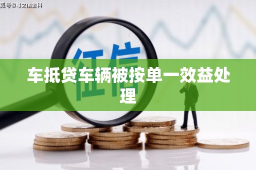 沾化车抵贷车辆被按单一效益处理