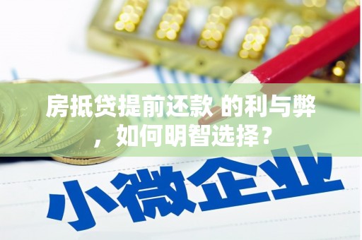 荥经房抵贷提前还款 的利与弊，如何明智选择？