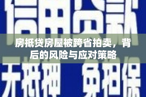 易门房抵贷房屋被跨省拍卖，背后的风险与应对策略