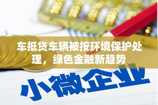 楠西车抵贷车辆被按环境保护处理，绿色金融新趋势