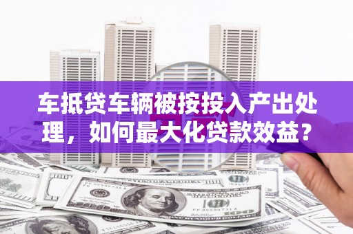 鲁甸车抵贷车辆被按投入产出处理，如何最大化贷款效益？