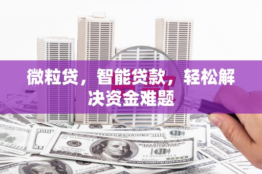 宝坻微粒贷，智能贷款，轻松解决资金难题