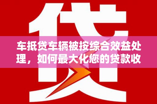 项城车抵贷车辆被按综合效益处理，如何最大化您的贷款收益？