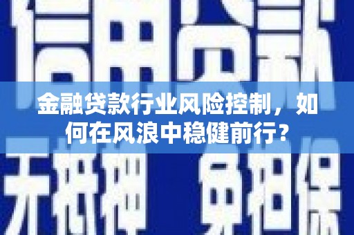 安福金融贷款行业风险控制，如何在风浪中稳健前行？