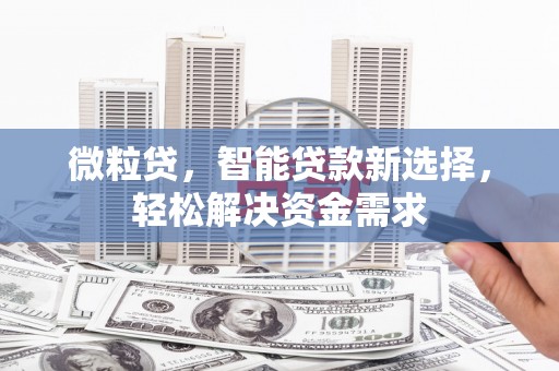 孟州微粒贷，智能贷款新选择，轻松解决资金需求