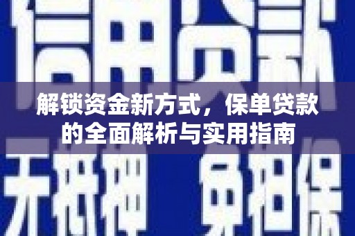 莿桐解锁资金新方式，保单贷款的全面解析与实用指南