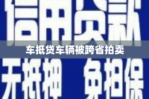 文山车抵贷车辆被跨省拍卖