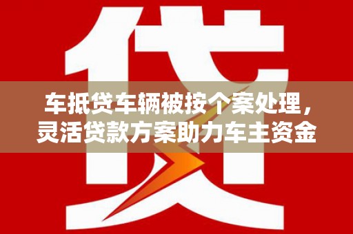 凤城车抵贷车辆被按个案处理，灵活贷款方案助力车主资金周转