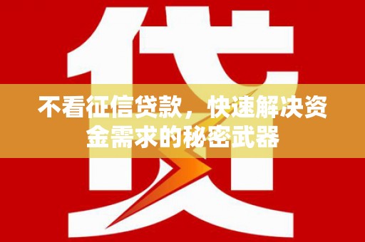 江岸不看征信贷款，快速解决资金需求的秘密武器
