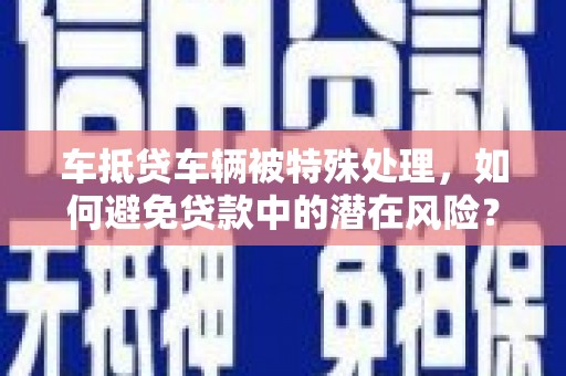 峡江车抵贷车辆被特殊处理，如何避免贷款中的潜在风险？