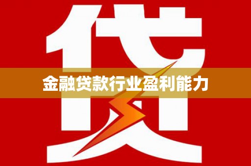 鲁甸金融贷款行业盈利能力