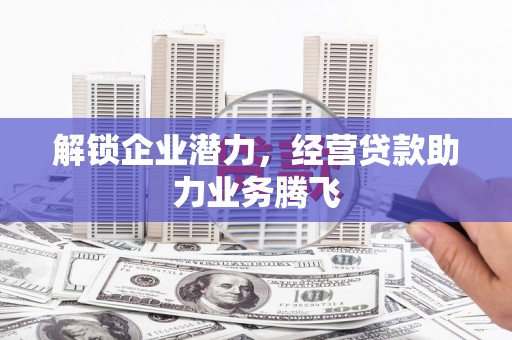芦淞解锁企业潜力，经营贷款助力业务腾飞