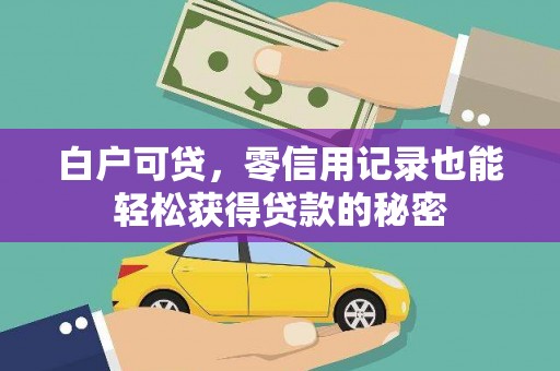 罗东白户可贷，零信用记录也能轻松获得贷款的秘密