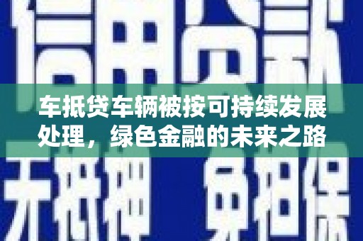 三门峡车抵贷车辆被按可持续发展处理，绿色金融的未来之路