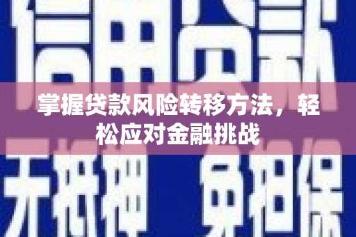 泰顺掌握贷款风险转移方法，轻松应对金融挑战