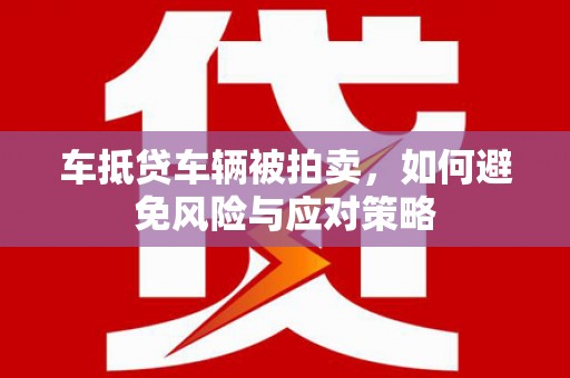 南木林车抵贷车辆被拍卖，如何避免风险与应对策略