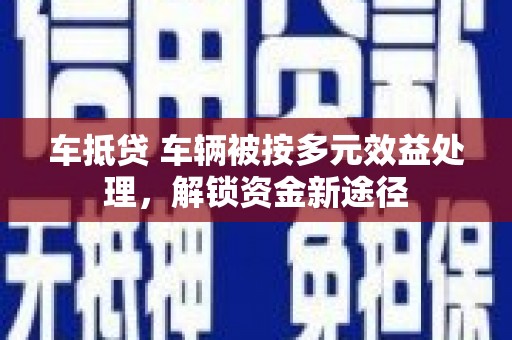 南木林车抵贷 车辆被按多元效益处理，解锁资金新途径