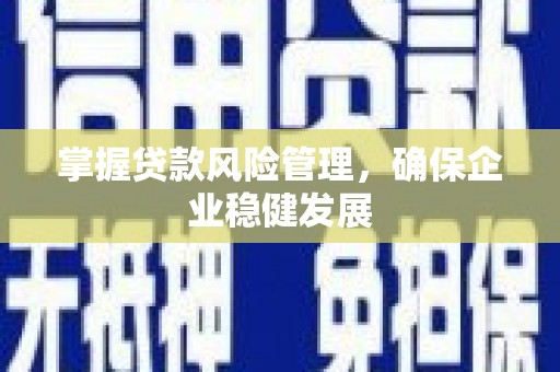 海宁掌握贷款风险管理，确保企业稳健发展