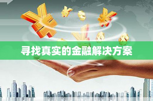 南浔寻找真实的金融解决方案