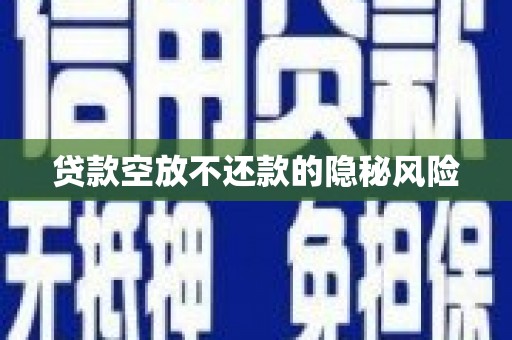 白玉贷款空放不还款的隐秘风险