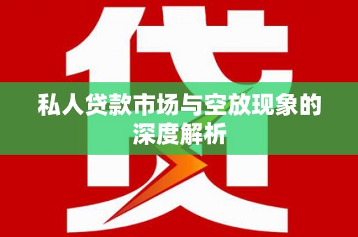 南长私人贷款市场与空放现象的深度解析