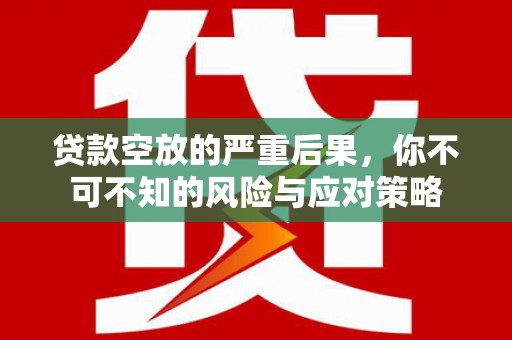 石台贷款空放的严重后果，你不可不知的风险与应对策略
